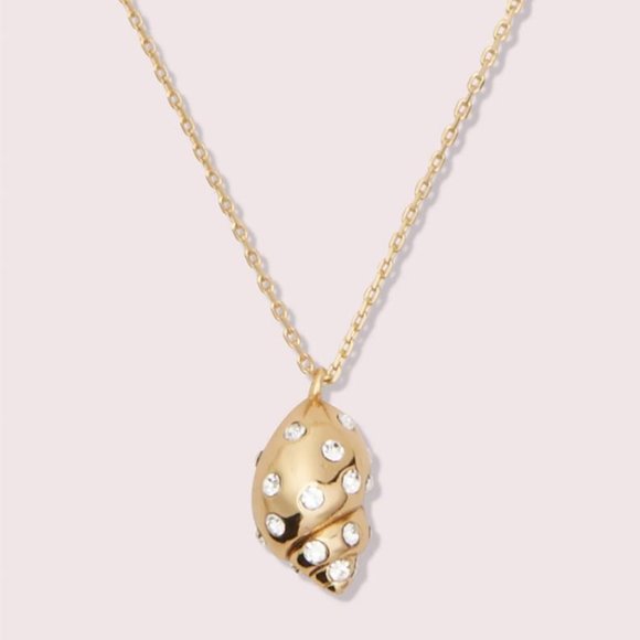 NEW Kate Spade Under The Sea Pavé Shell Necklace - Picture 3 of 4